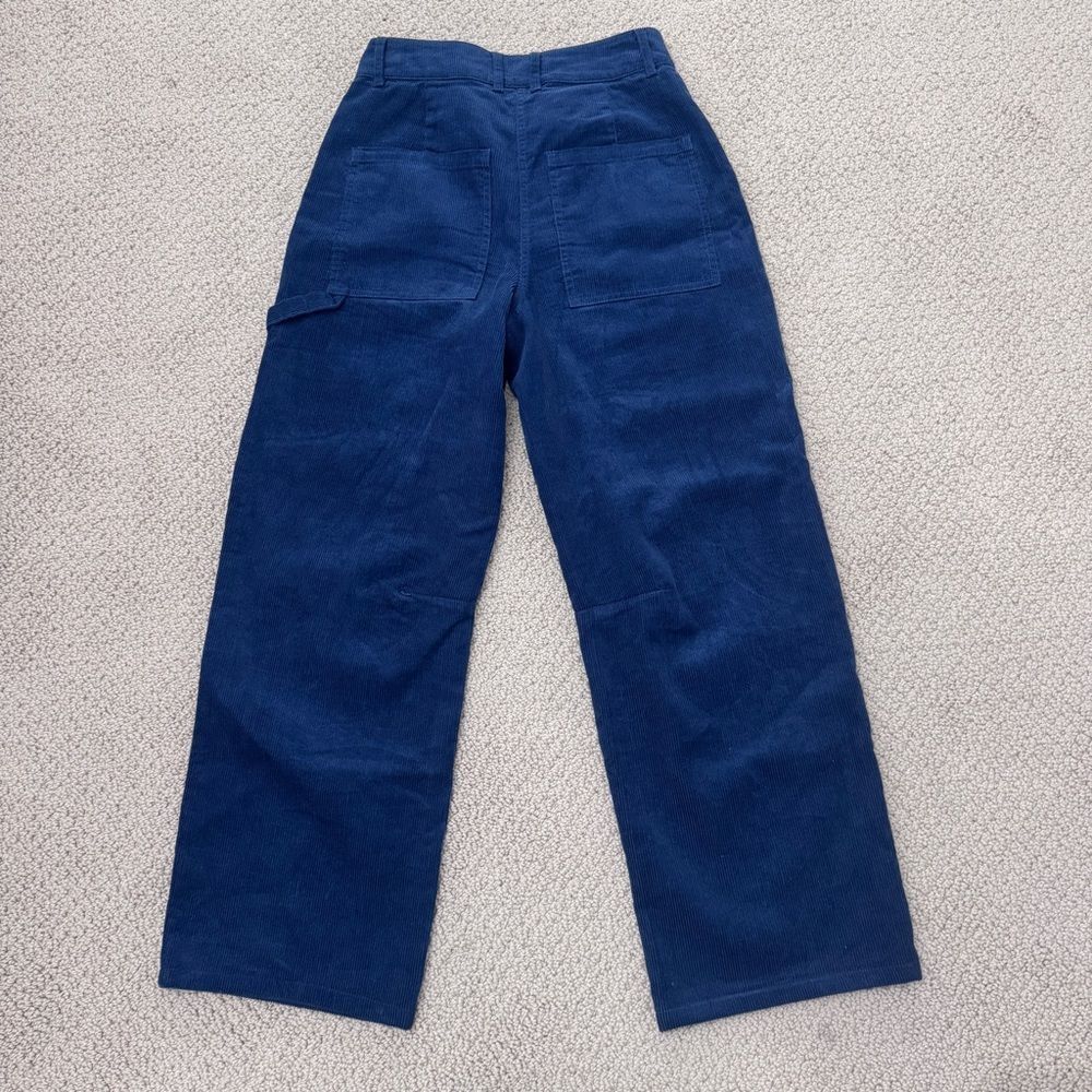 Poetry Hemp Blend Corduroy Workwear Pants Blue Carpenter Style | US 2 - Picture 5 of 8
